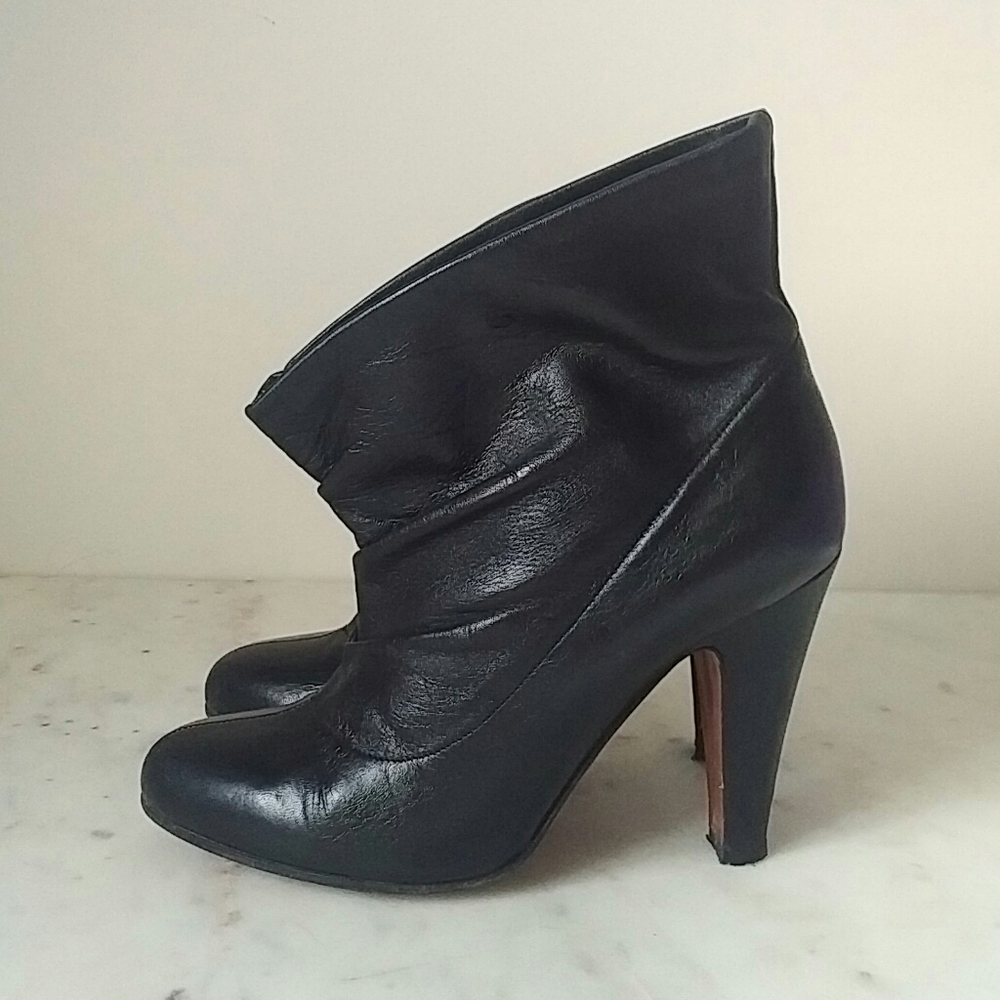 MOSCHINO - buttery soft black leather ankle boots
